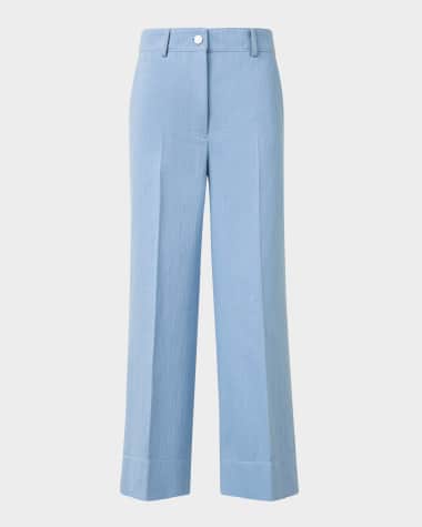 Akris punto Chiara Wide Leg Cotton Wool Denim Pants