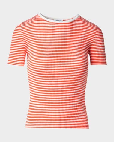 Akris punto Sailor Stripe Ribbed Wool T-Shirt