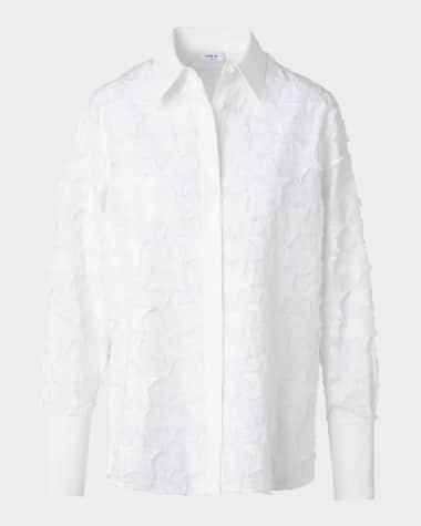 Akris punto 3D Star Cotton Poplin Blouse