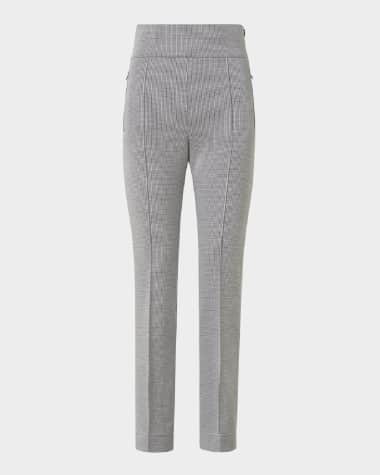 Akris punto Maxine Micro Houndstooth High Waist Jersey Pants
