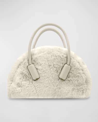 THEMOIRE Selene Faux-Fur Top-Handle Bag
