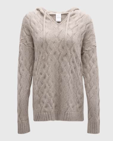 TSE Cashmere Cashmere Cable-Knit Hoodie