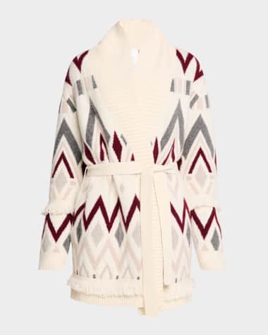 TSE Cashmere Cashmere Diamond Jacquard Intarsia Cardigan