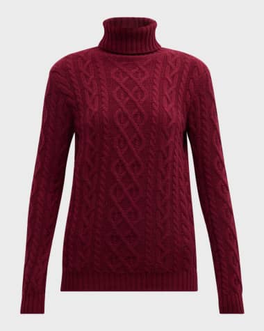 TSE Cashmere Cashmere Cable-Knit Turtleneck