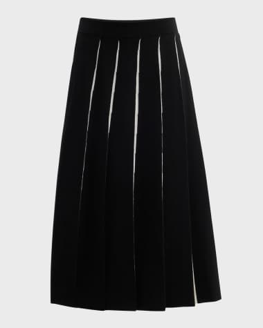 TSE Cashmere Pleated Midi Skirt