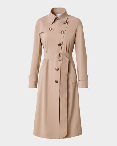 Akris punto Techno Laser Cut Crepe Belted Trench Coat