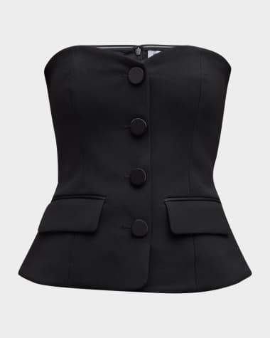Veronica Beard Arlette Fitted Bustier Top