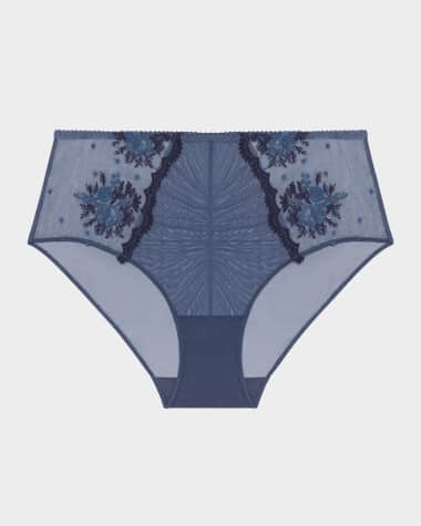 Simone Perele Intrigue Ruched Embroidered Retro Briefs