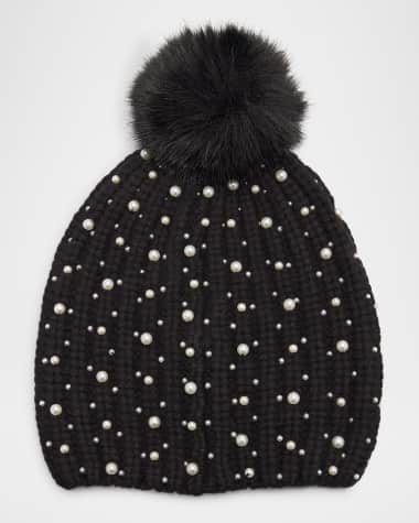 Adrienne Landau The Celeste Embellished Wool-Blend Beanie