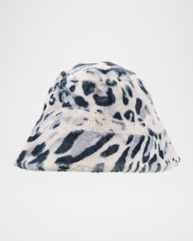 Adrienne Landau The Snow Leopard Faux Fur Bucket Hat