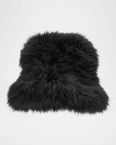 Adrienne Landau The Goldie Feathered Bucket Hat