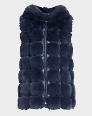 Adrienne Landau The Adrienne Faux Fur Hooded Vest