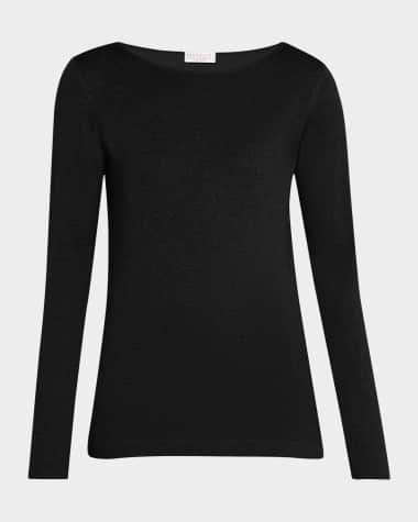 Brunello Cucinelli Lurex Cashmere and Silk Boatneck Sweater