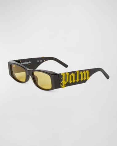 Palm Angels Men's Angel Acetate and Metal Rectangle Sunglasses