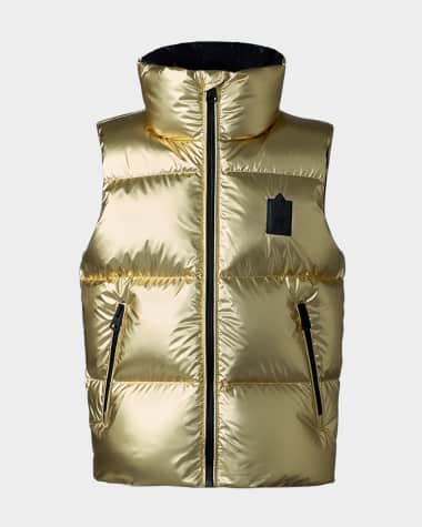 Mackage Kid's Charlee Metallic Puffer Vest, Size 8-14