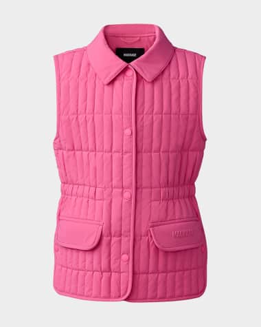 Mackage Girl's Naya Logo-Print Quilted Vest, Size 2-6
