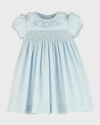 Luli & Me Girl's Floral Smocked Embroidered Dress, Size 12M-3