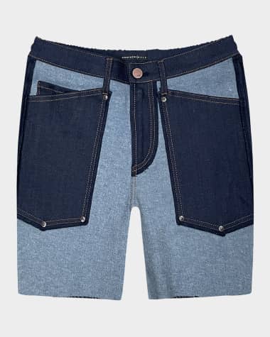 monfrere Men's MFVLA1 Two-Tone Denim Shorts