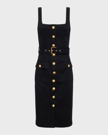 L'Agence Idy Button-Front Tank Dress