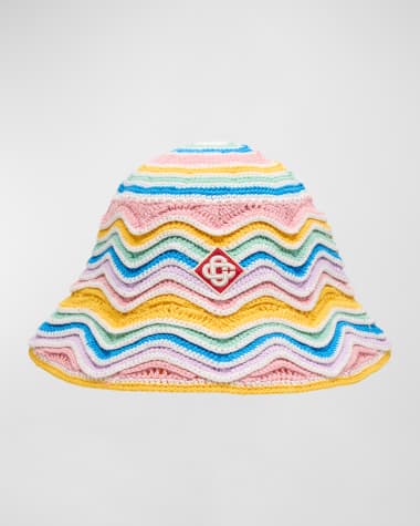 CASABLANCA Men's Zig Zag Crochet Bucket Hat