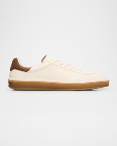 Loro Piana Men's Tennis Walk Mixed Leather Sneakers