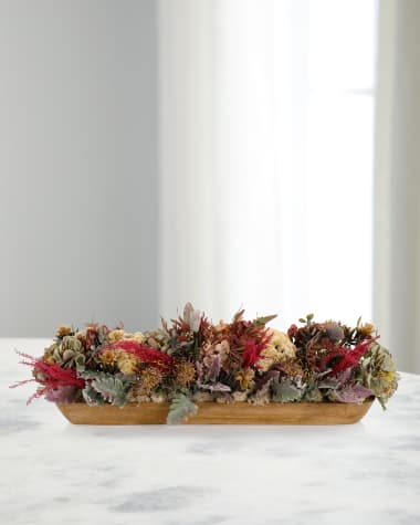John-Richard Collection Autumn Blooms 11" Faux Floral Arrangement in Wood Tray
