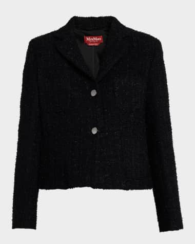 Max Mara Studio Aureo Button-Down Tweed Jacket