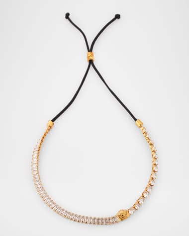 Versace Men's Round and Baguette Crystal Necklace