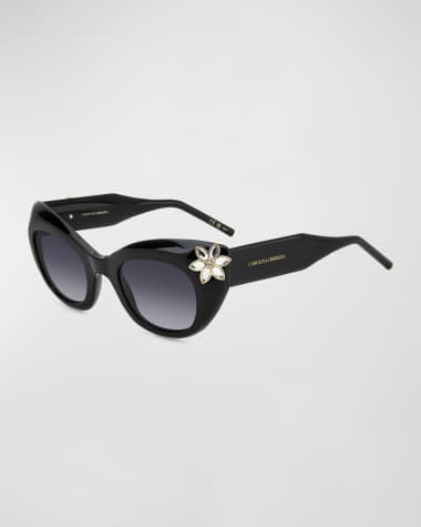 Carolina Herrera Diva Crystal Acetate Cat-Eye Sunglasses