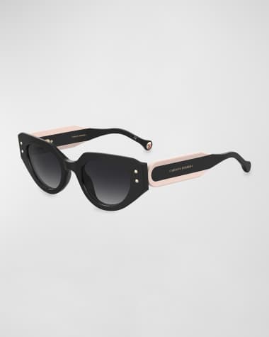 Carolina Herrera Geometric Acetate Cat-Eye Sunglasses