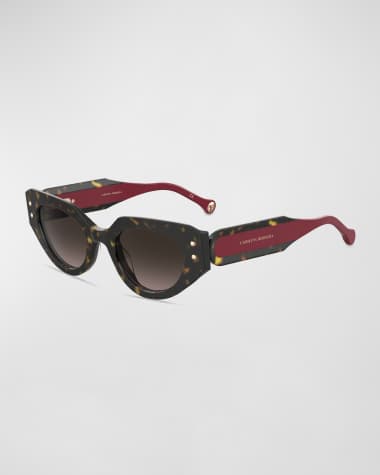 Carolina Herrera Geometric Acetate Cat-Eye Sunglasses