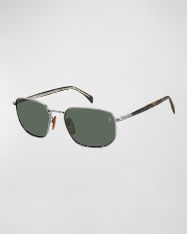David Beckham Men's Polarized Metal Rectangle Sunglasses