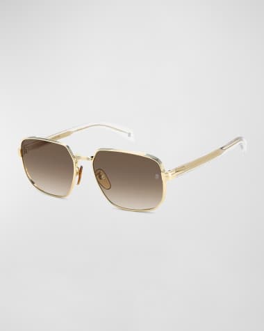 David Beckham Men's Stainless Steel Rectangle Sunglasses