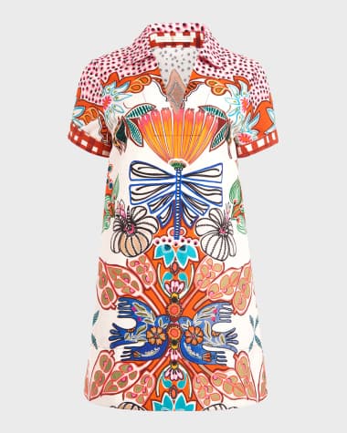 Marie Oliver Dede Floral-Print Mini Shirtdress