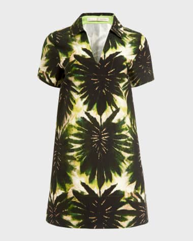 Marie Oliver Dede Botanical-Print Mini Shirtdress