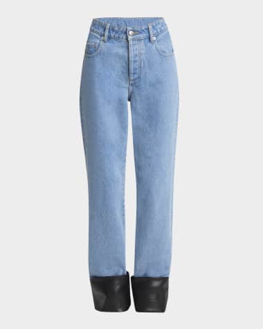 Nanushka Raynee Jeans with Alt-Leather Cuffs