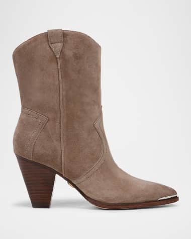 Veronica Beard Cody Suede Western Ankle Boots