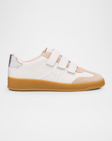 Veronica Beard Reagan Mixed Leather Triple-Grip Sneakers