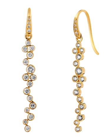Syna 18K Bubbles Diamond Stick Dangle Earrings