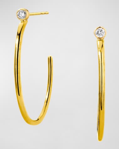 Syna 18K Yellow Gold Mogul Hoop Earrings with Diamonds