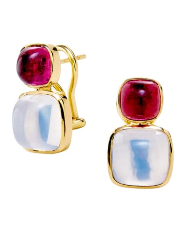 Syna 18K Sugarloaf Earrings with Gemstones