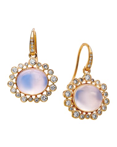 Syna 18K Yellow Gold Cosmic Moon Quartz and Diamond Earrings