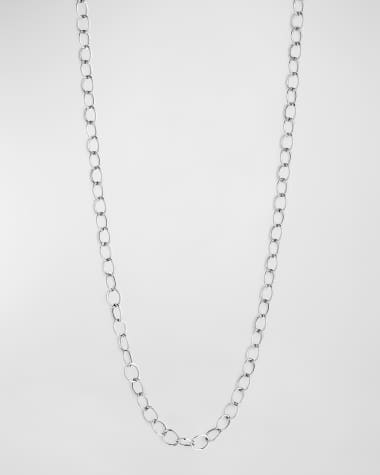 Syna 18K White Gold Oval Link Chain, 30"L