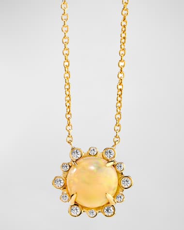 Syna 18K Gemstone and Champagne Diamond Pendant Necklace