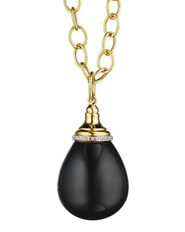 Syna 18K Yellow Gold Drop Necklace with Diamonds