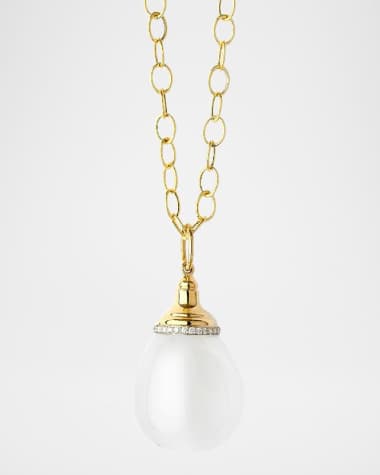 Syna 18K Yellow Gold Medium Gemstone Mogul Drop Necklace with Diamonds