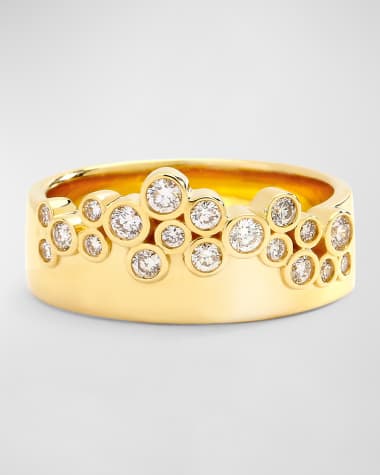 Syna 18K Yellow Gold Cosmic Band with Diamonds, Size 6.5
