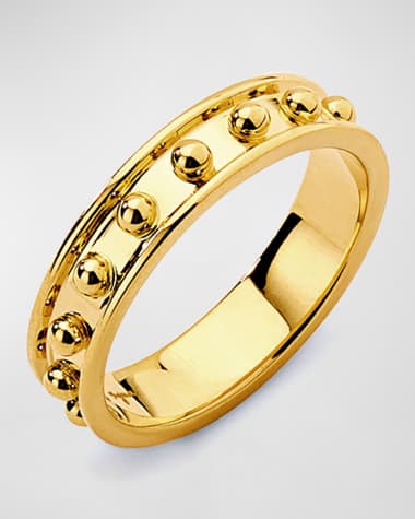 Syna Large Mogul Gold Dots Band, Size 7