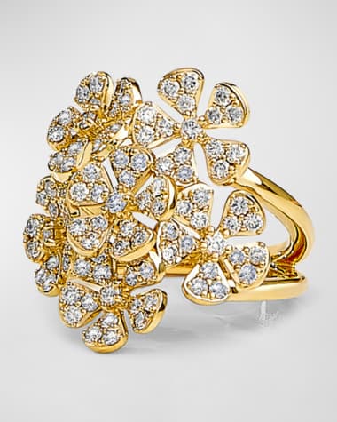 Syna Jardin Diamond Flower Bunch Ring, Size 7