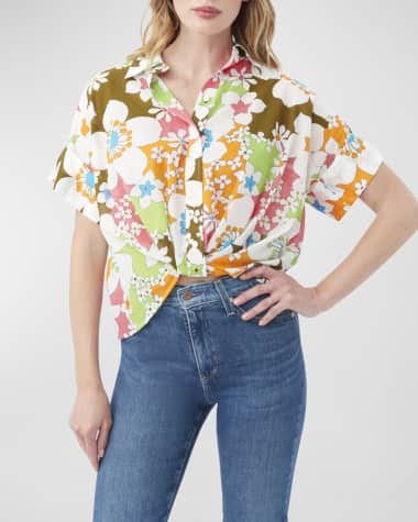 Trina Turk Coty Floral-Print Cotton Voile Top